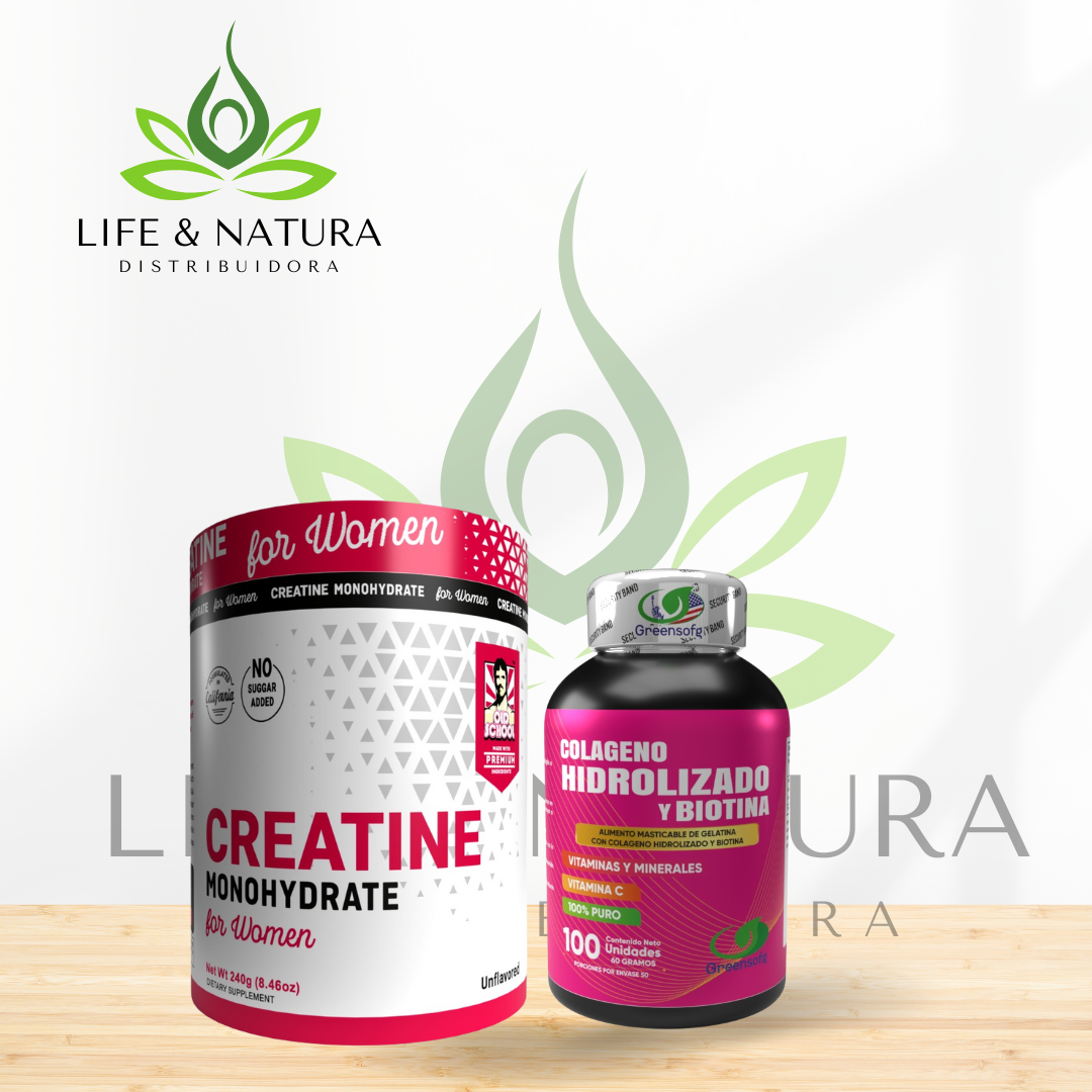 creatine monohidrate y colageno hidrolizado con biotina